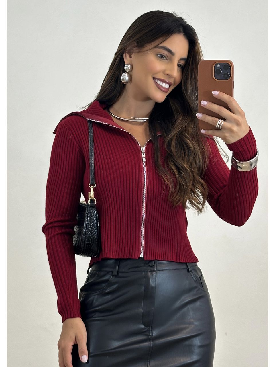 Cardigan Trico Zíper Aurora - 4182 - MADONNA BASIC