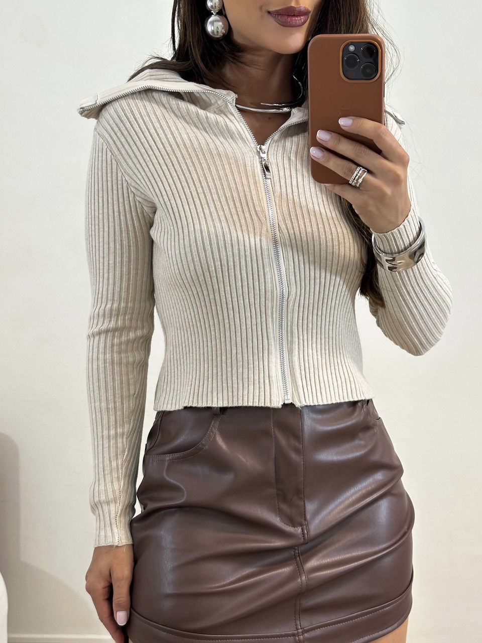 Cardigan Trico Zíper Aurora - 4186 - MADONNA BASIC