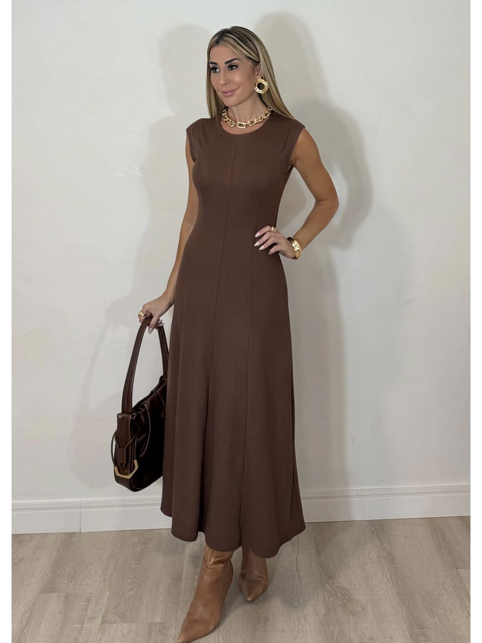 Vestido Malha Recortes