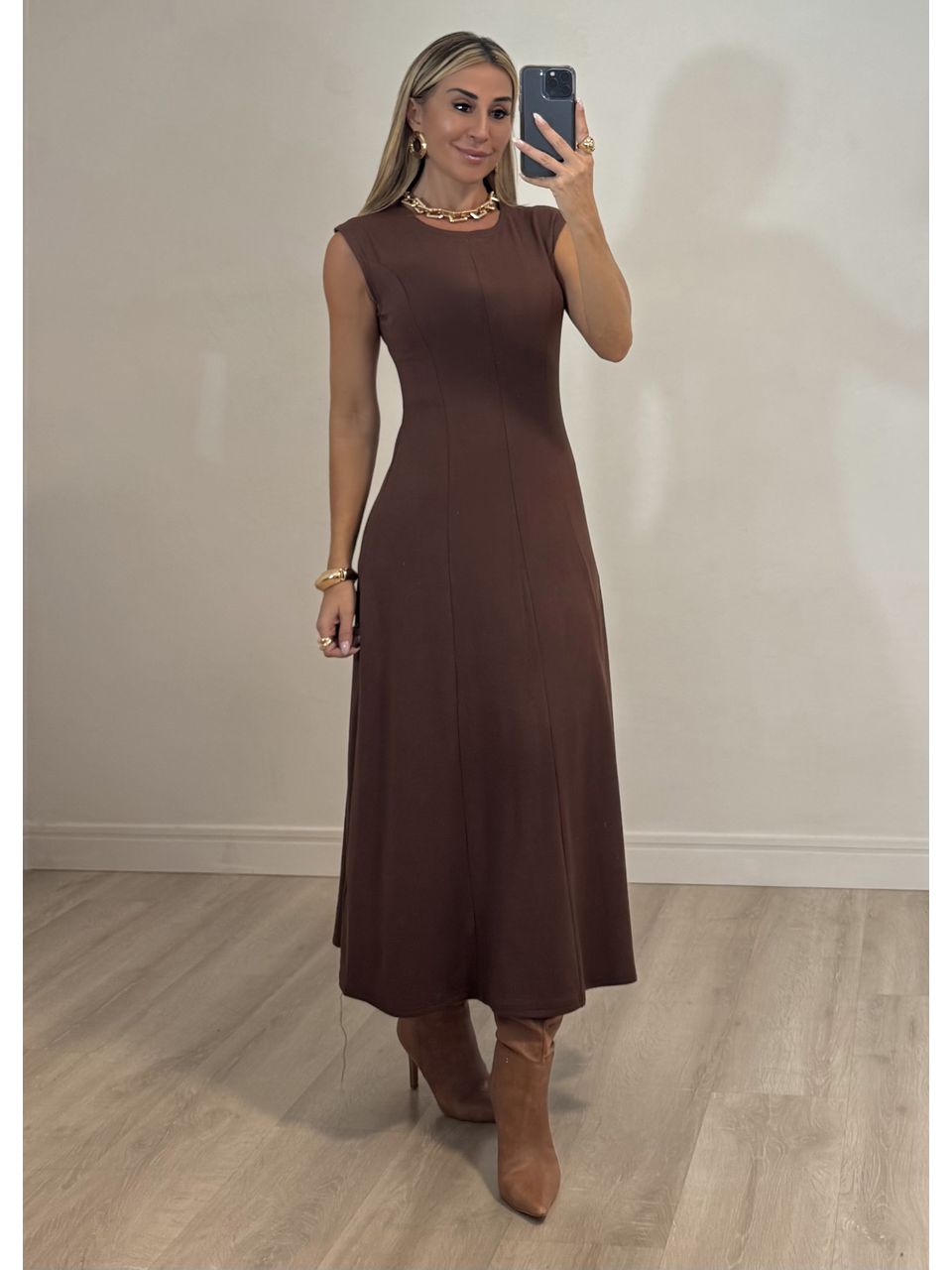 Vestido Malha Recortes