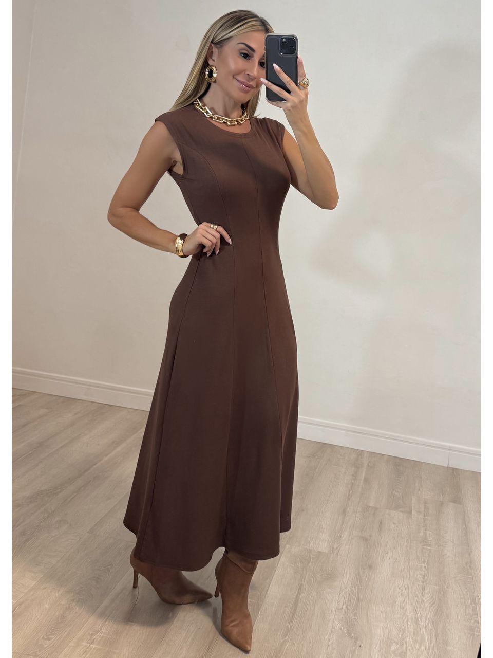 Vestido Malha Recortes