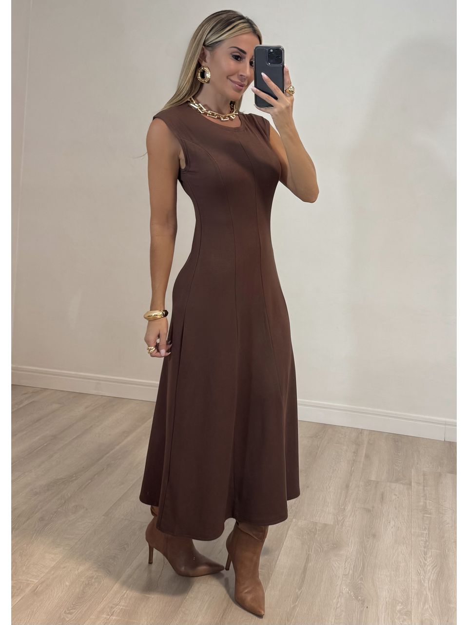 Vestido Malha Recortes