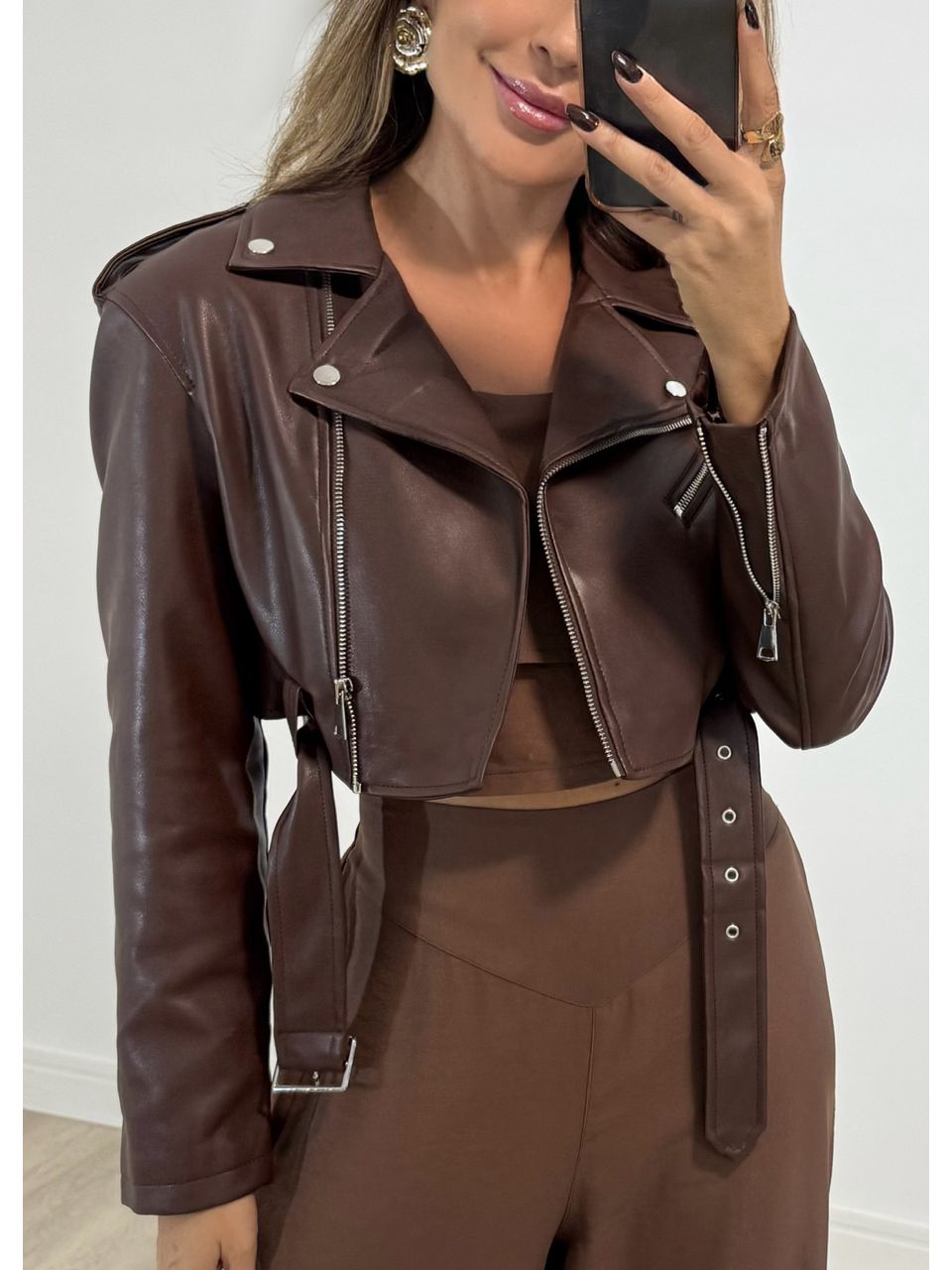 Jaqueta Cropped Couro fake - 2276 - MADONNA BASIC