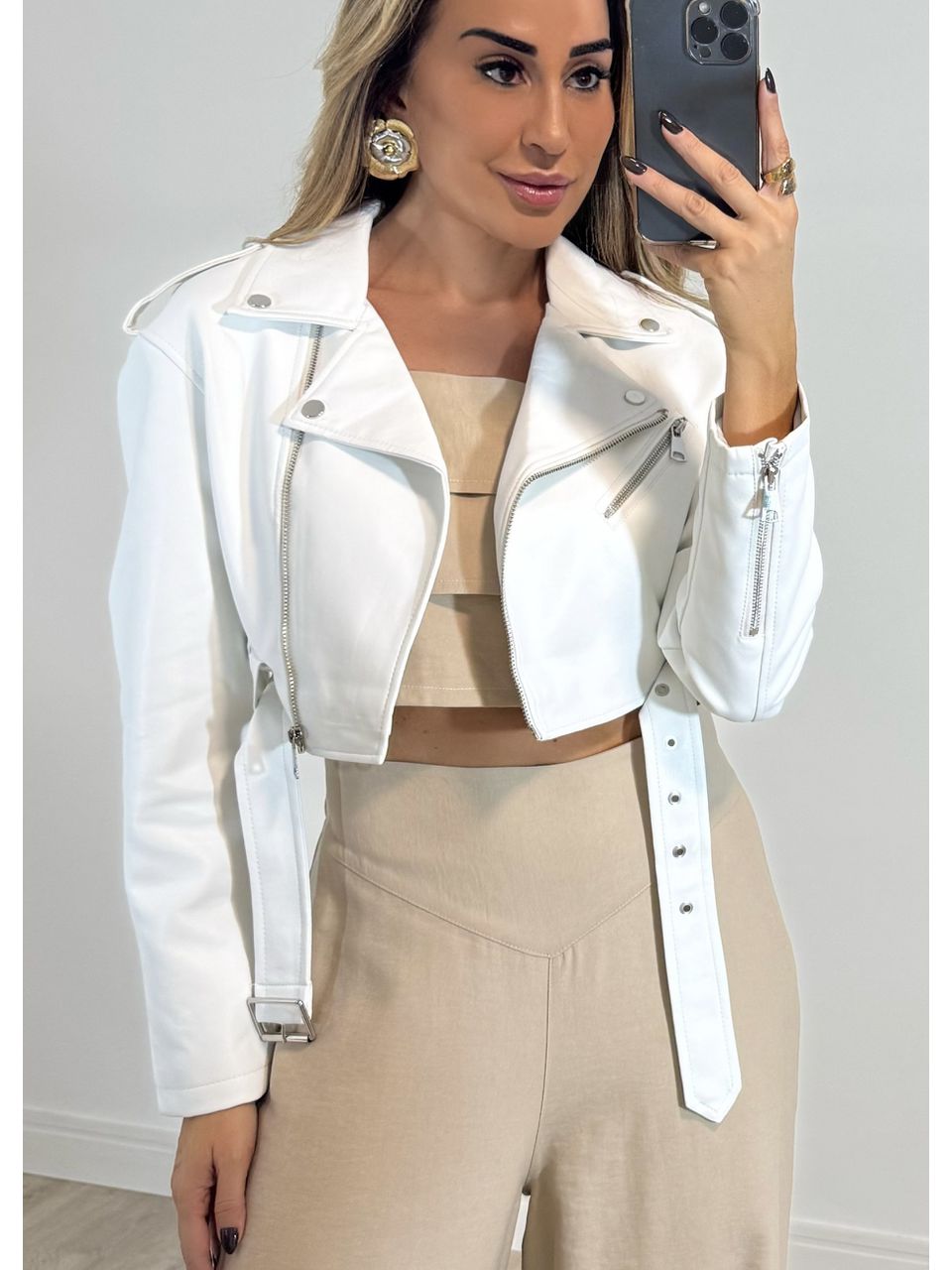 Jaqueta Cropped Couro fake - 2275 - MADONNA BASIC