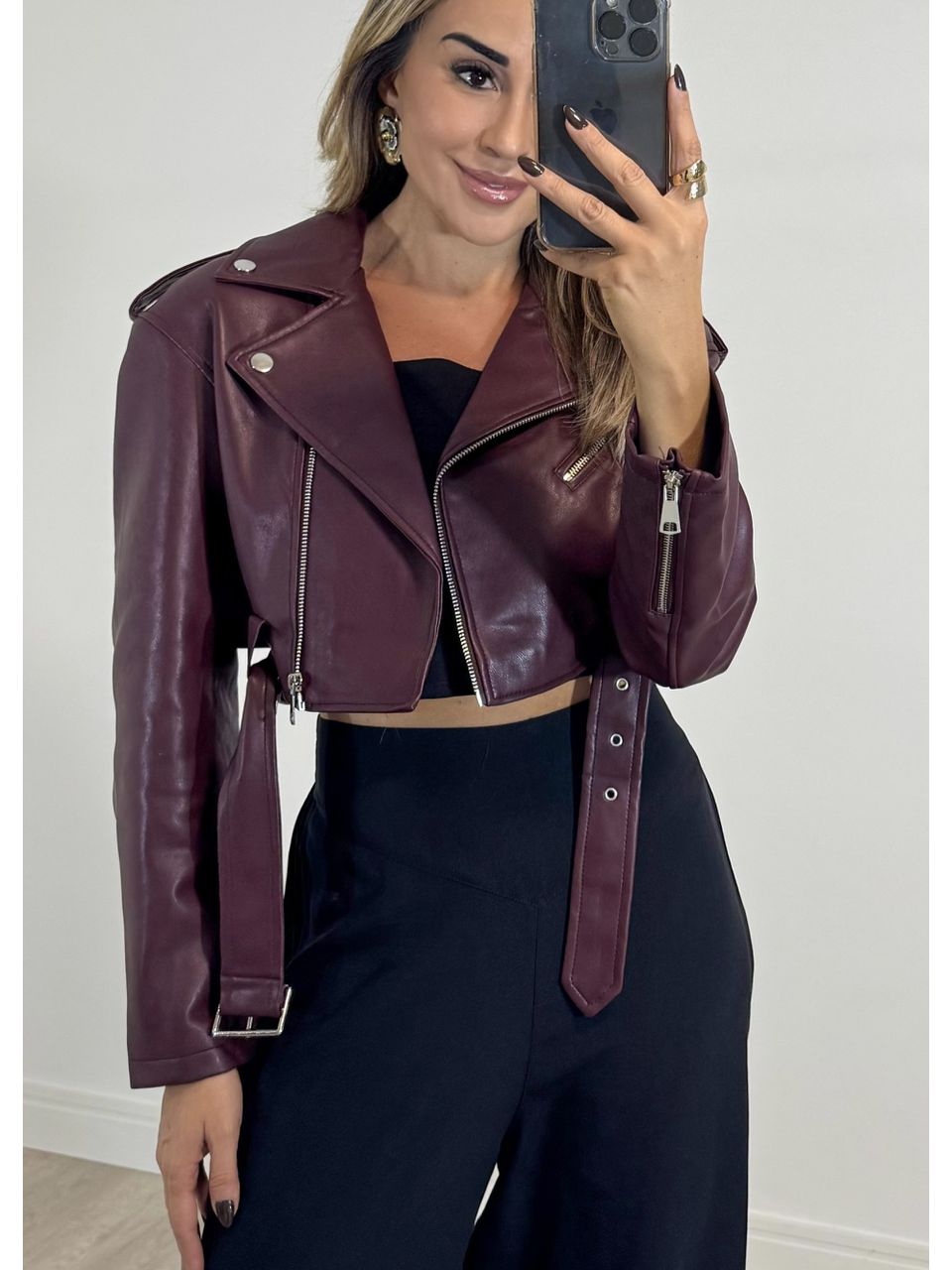 Jaqueta Cropped Couro fake - 2274 - MADONNA BASIC