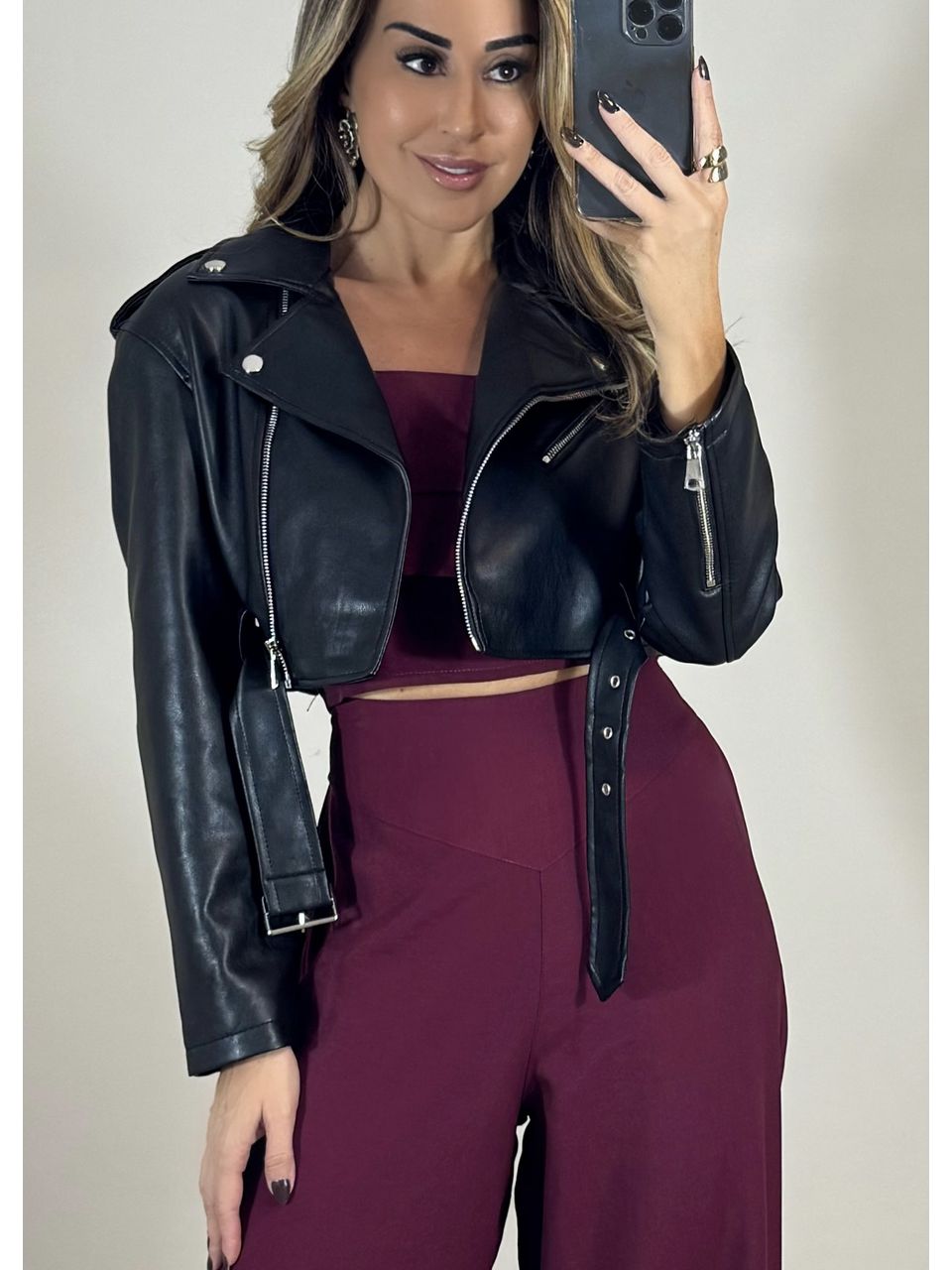 Jaqueta Cropped Couro fake - 2273 - MADONNA BASIC