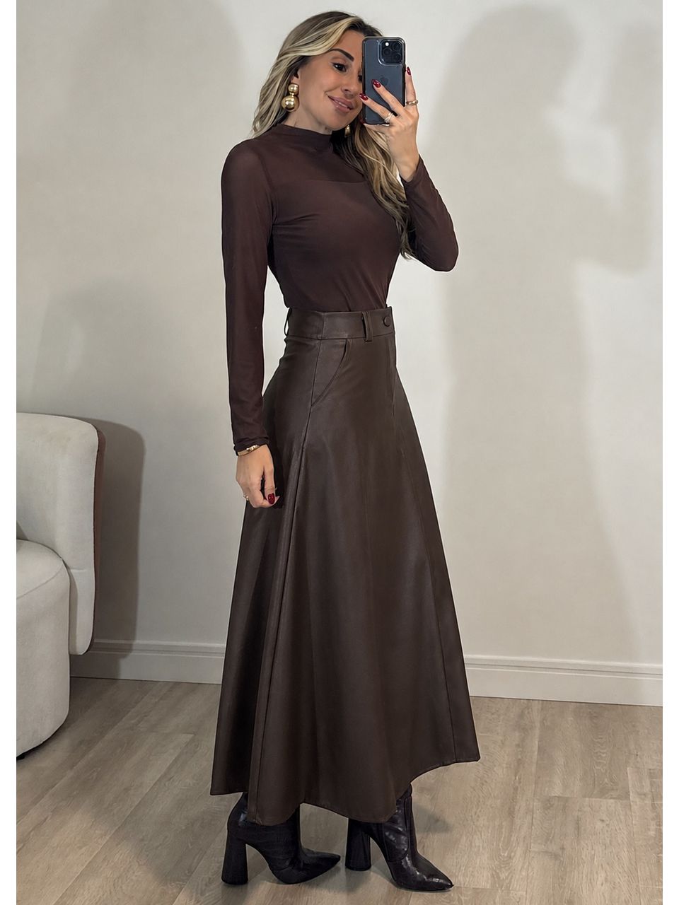 Saia Long Midi courino 