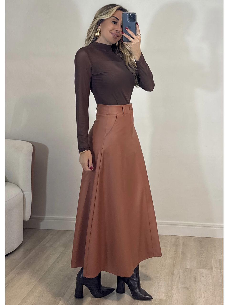 Saia Long Midi courino 