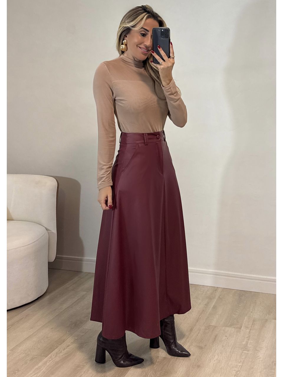 Saia Long Midi courino 