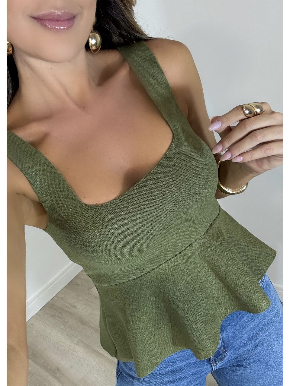 Blusa Tricot Peplum