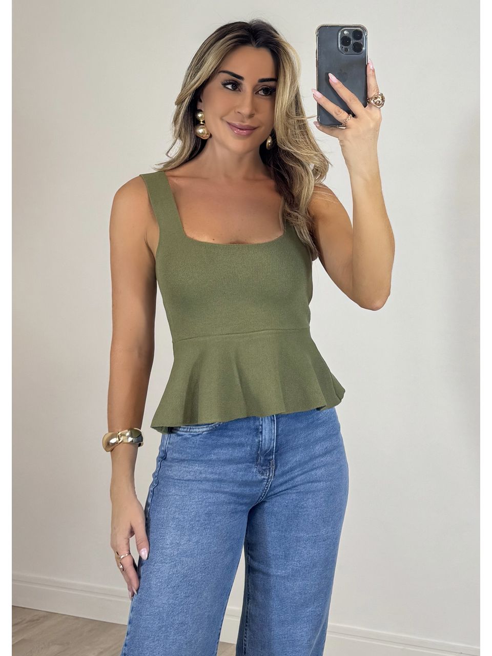 Blusa Tricot Peplum - 2327 - MADONNA BASIC