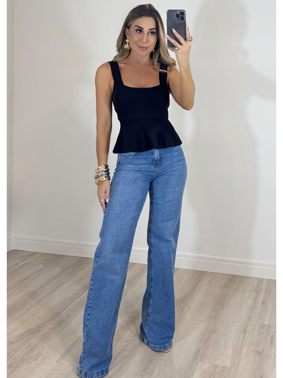 Calça Jeans wide leg