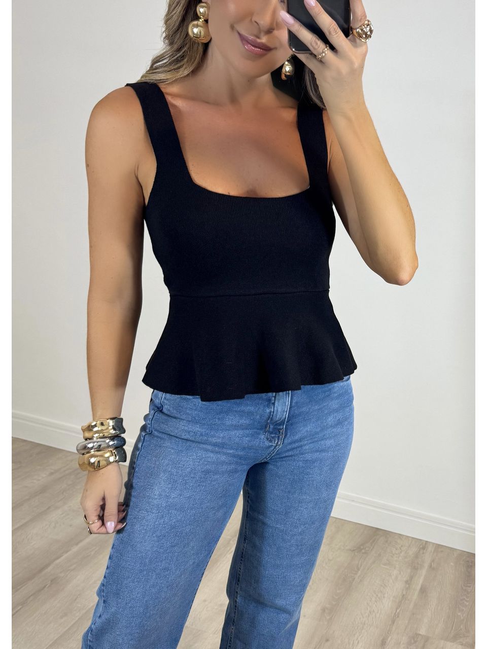 Blusa Tricot Peplum