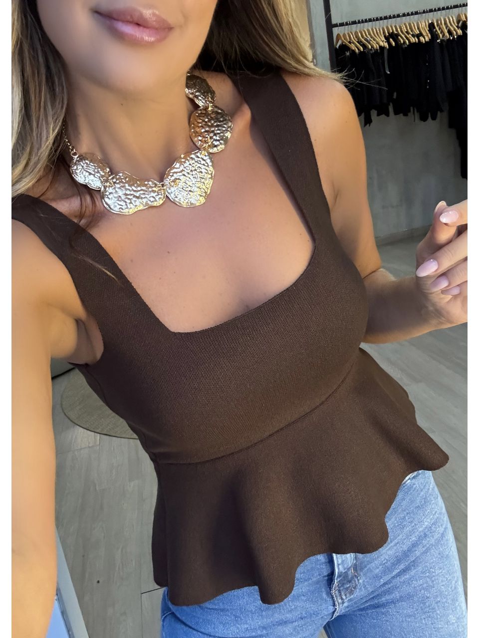 Blusa Tricot Peplum
