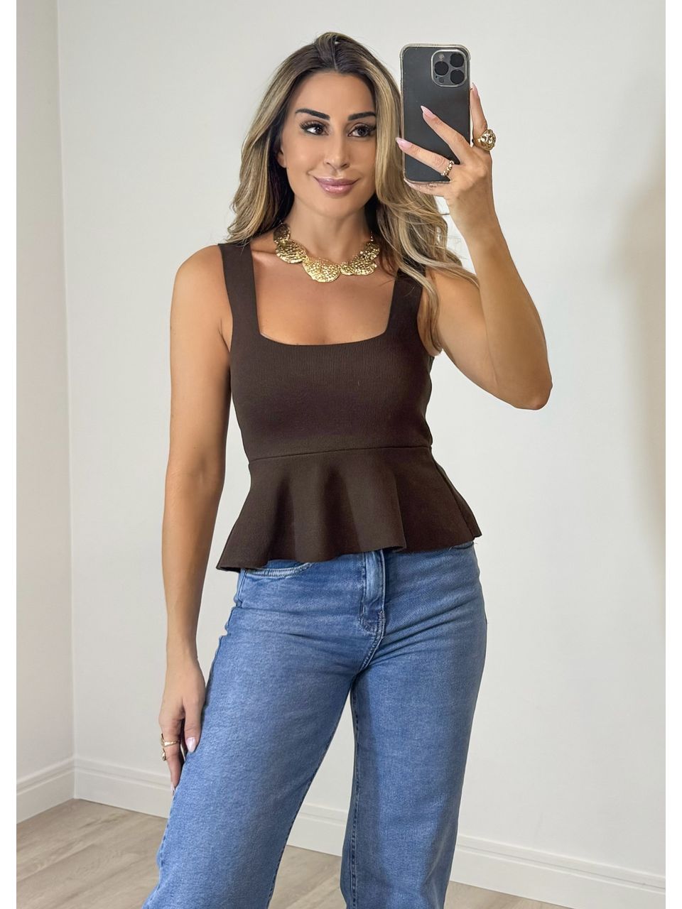 Blusa Tricot Peplum - 2329 - MADONNA BASIC