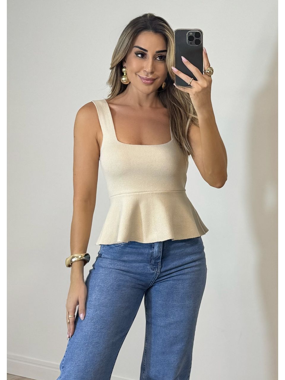 Blusa Tricot Peplum - 2328 - MADONNA BASIC