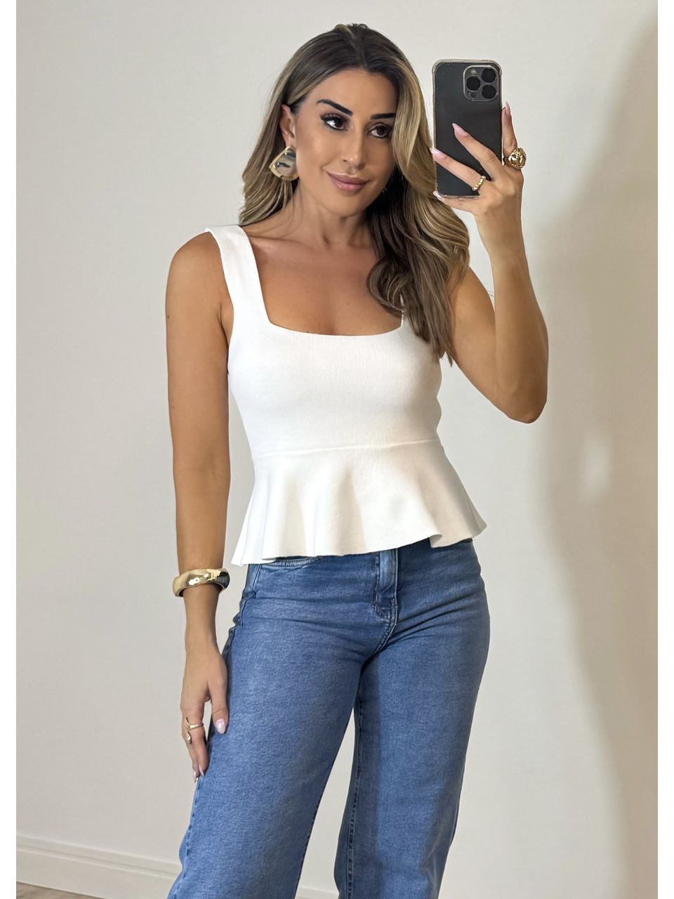 Blusa Tricot Peplum - 2325 - MADONNA BASIC