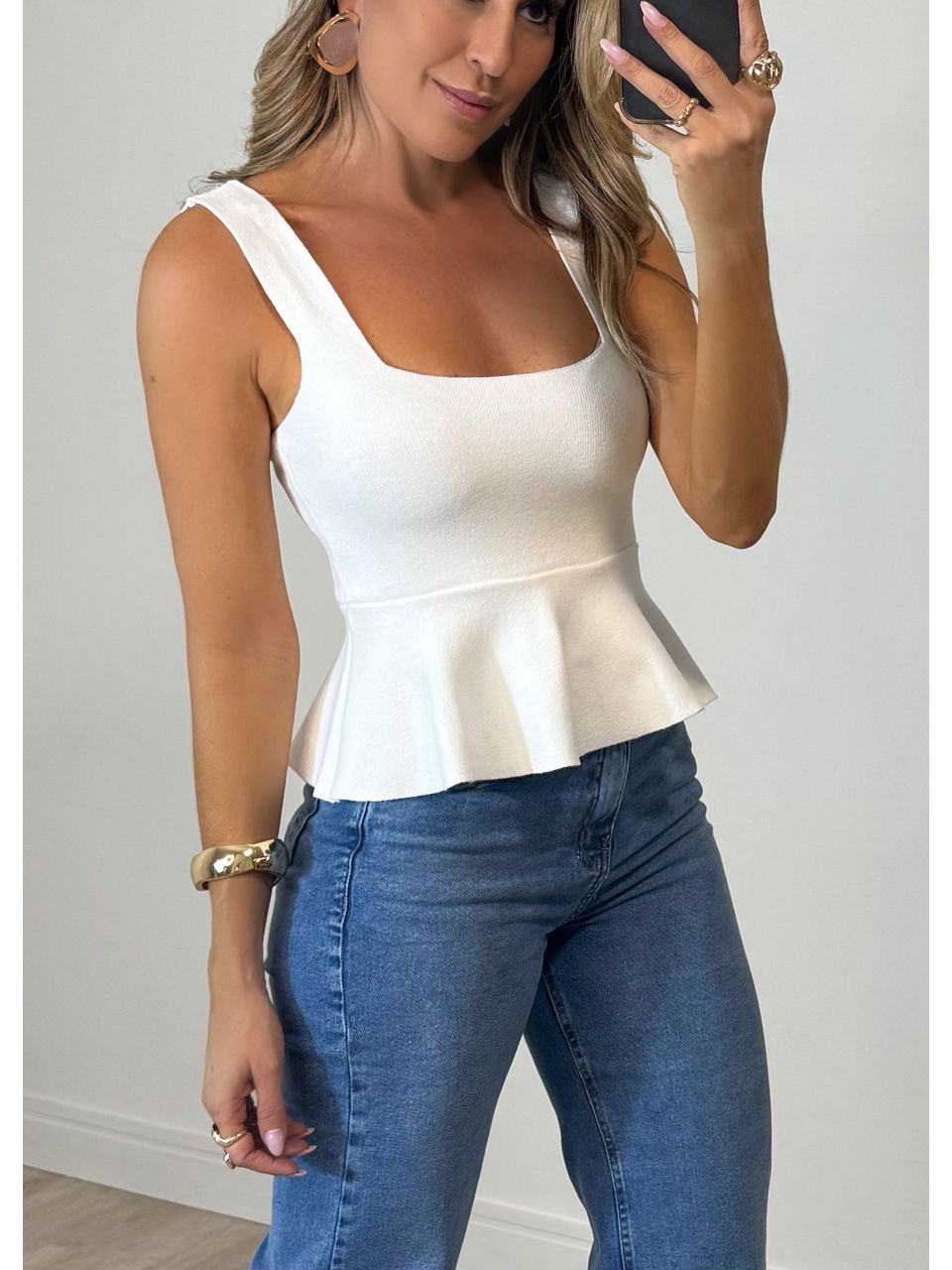 Blusa Tricot Peplum