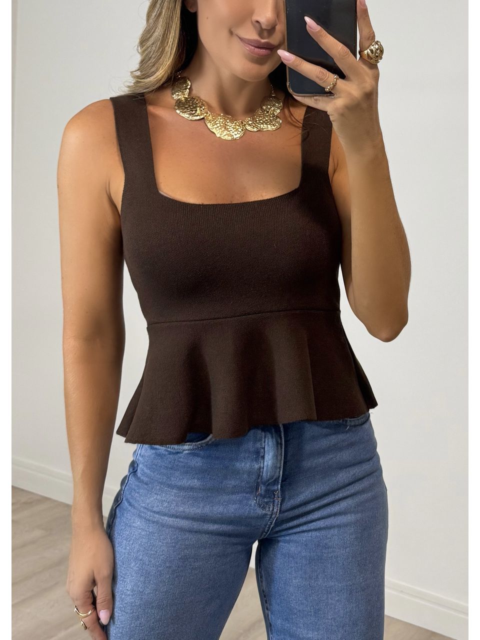Blusa Tricot Peplum