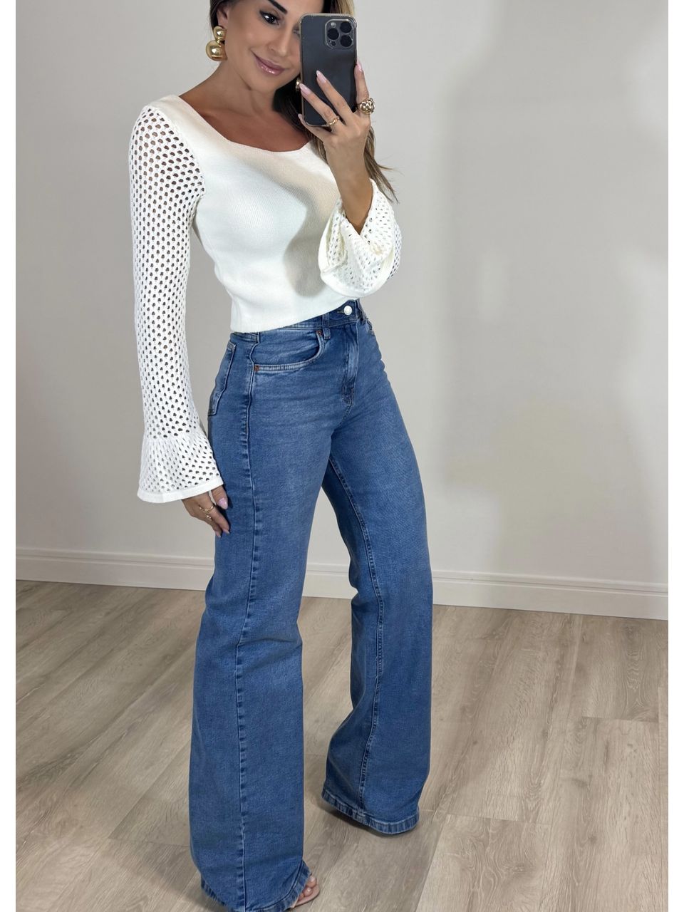 Calça Jeans wide leg