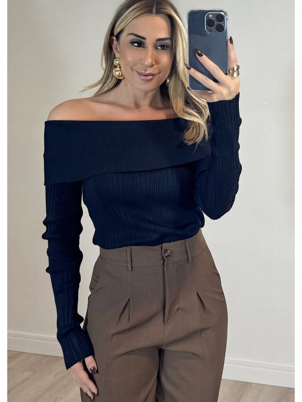 Blusa Tricot Ombro A Ombro - 2378 - MADONNA BASIC