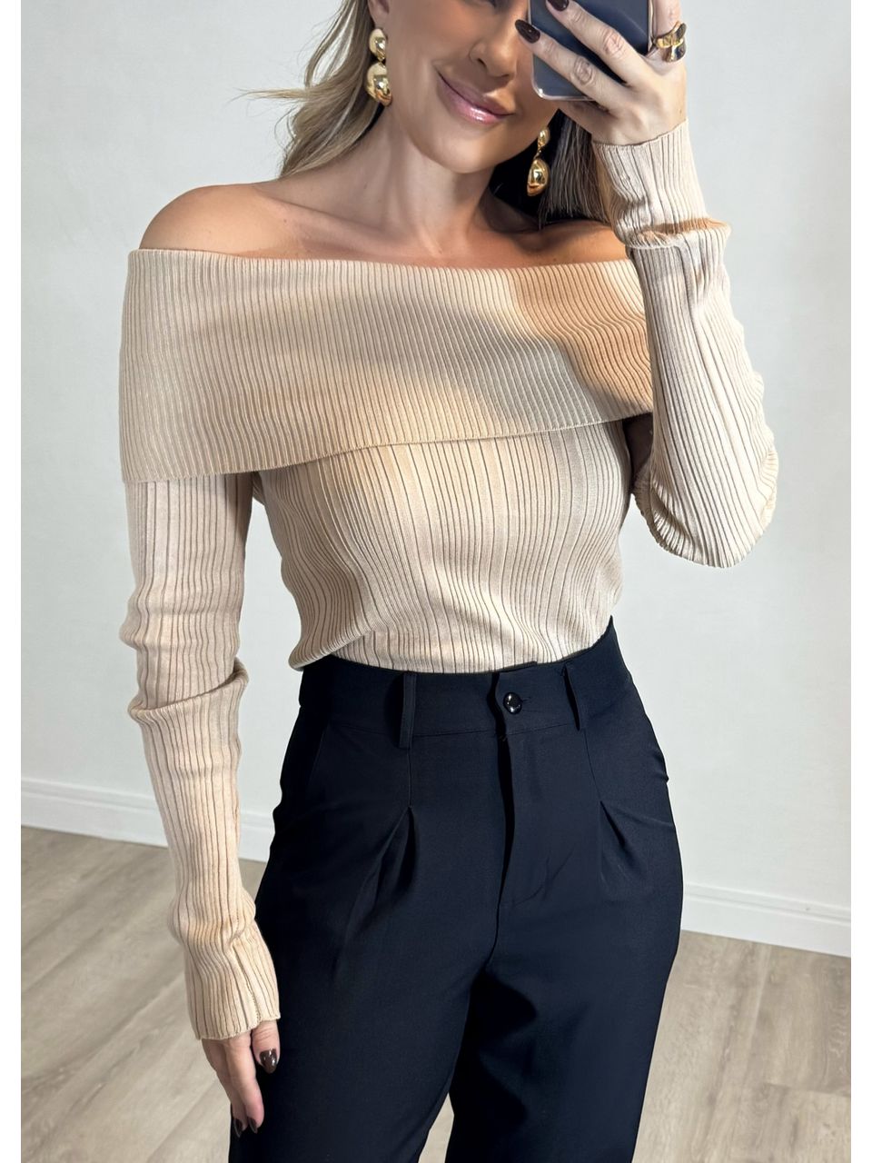 Blusa Tricot Ombro A Ombro - 2379 - MADONNA BASIC