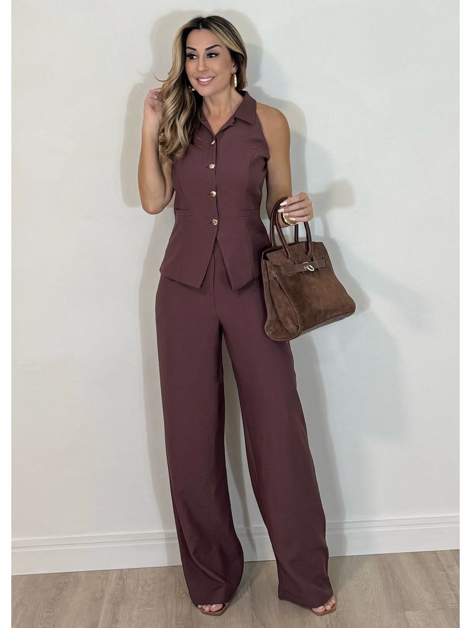  Conjunto Blusa Colete Aline - 2504 - MADONNA BASIC