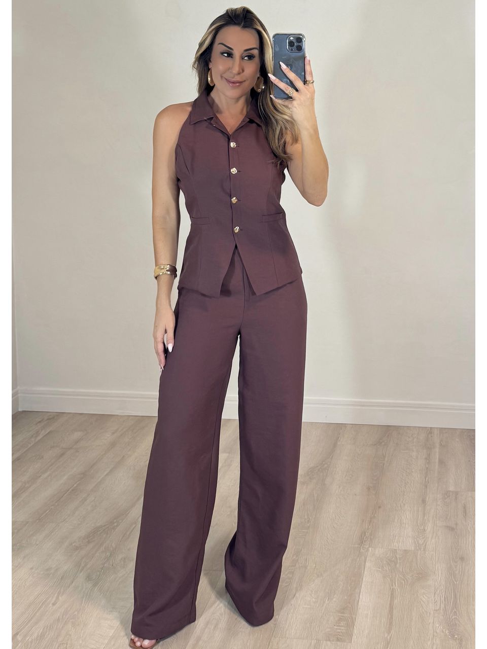 Conjunto Blusa Colete Aline