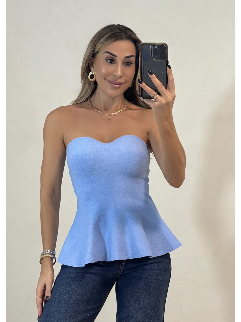 Top Tricot Tomara que caia Peplum - 3362 - MADONNA BASIC