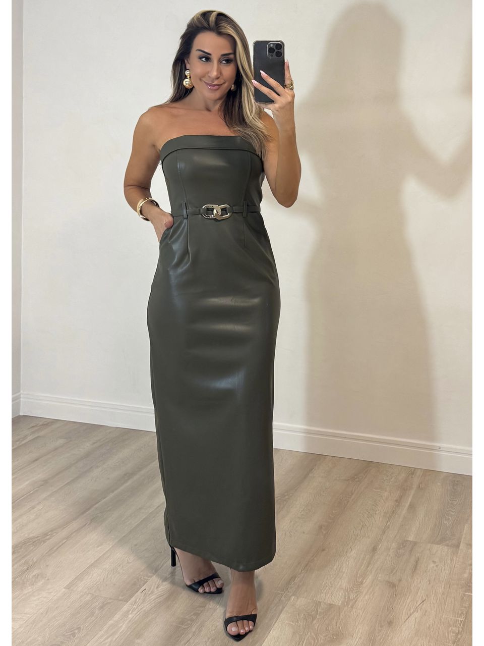 Vestido Midi Courino Tassia