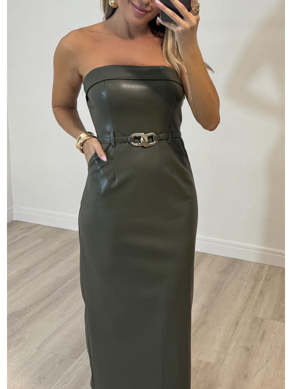 Vestido Midi Courino Tassia