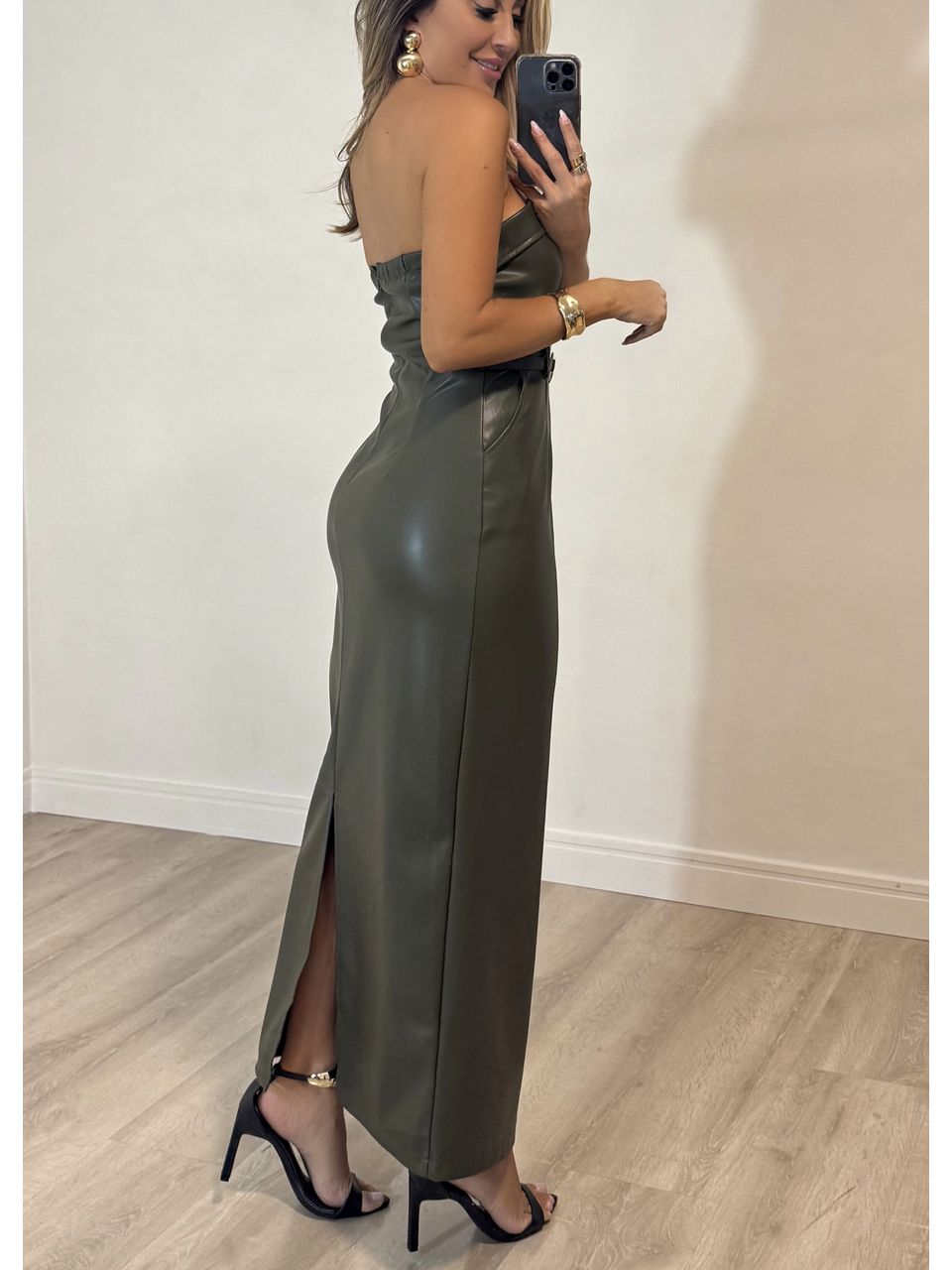 Vestido Midi Courino Tassia