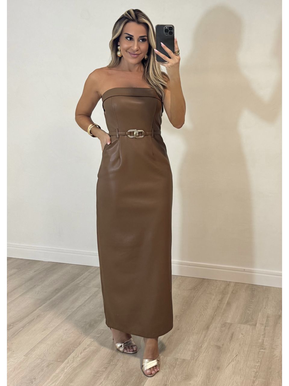 Vestido Midi Courino Tassia