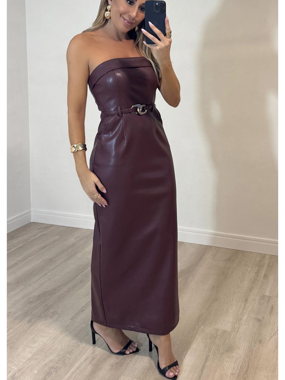 Vestido Midi Courino Tassia