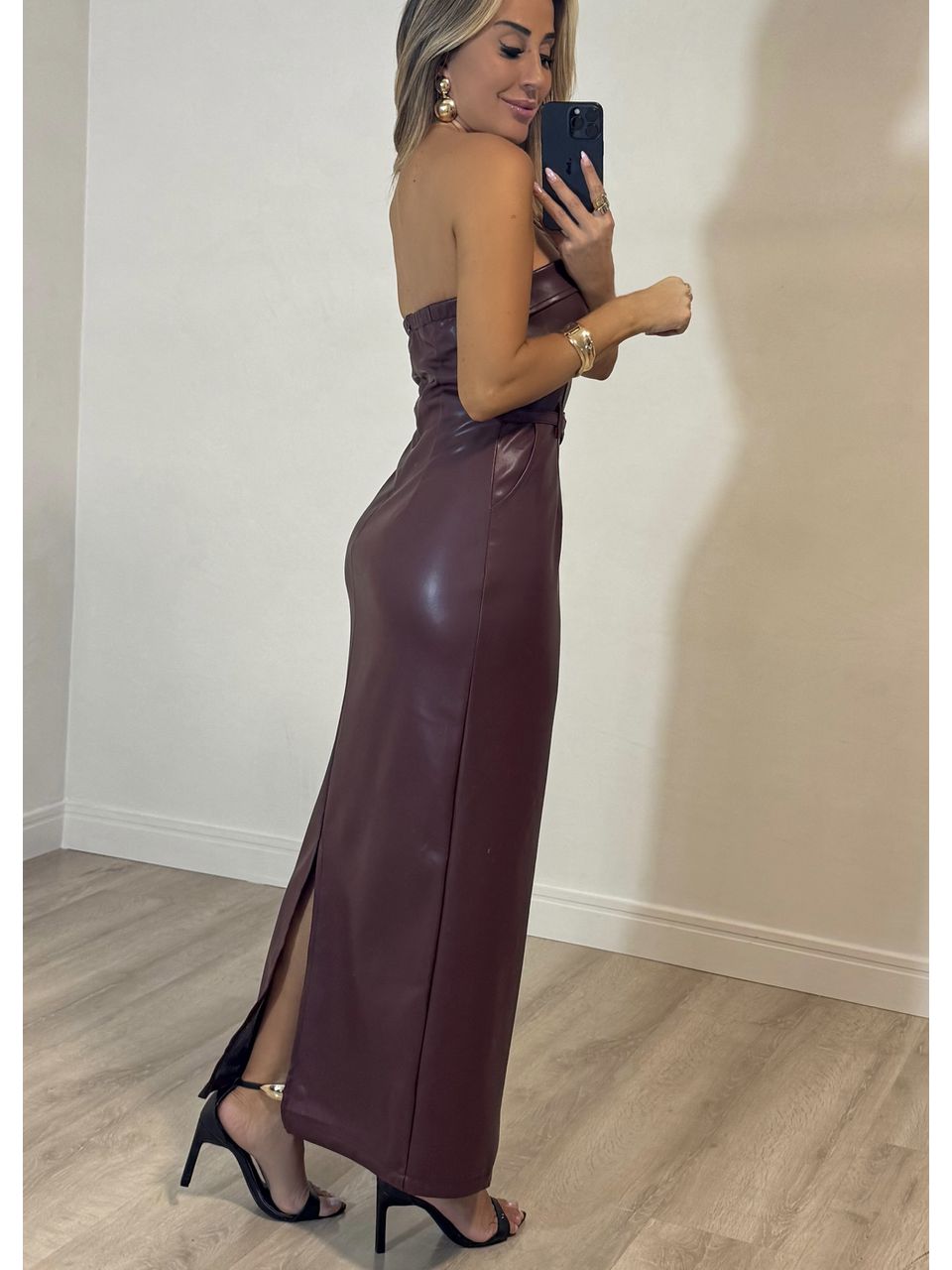 Vestido Midi Courino Tassia