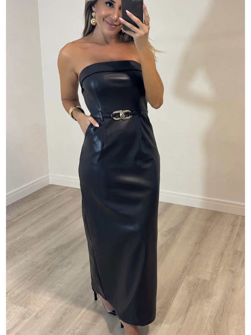 Vestido Midi Courino Tassia