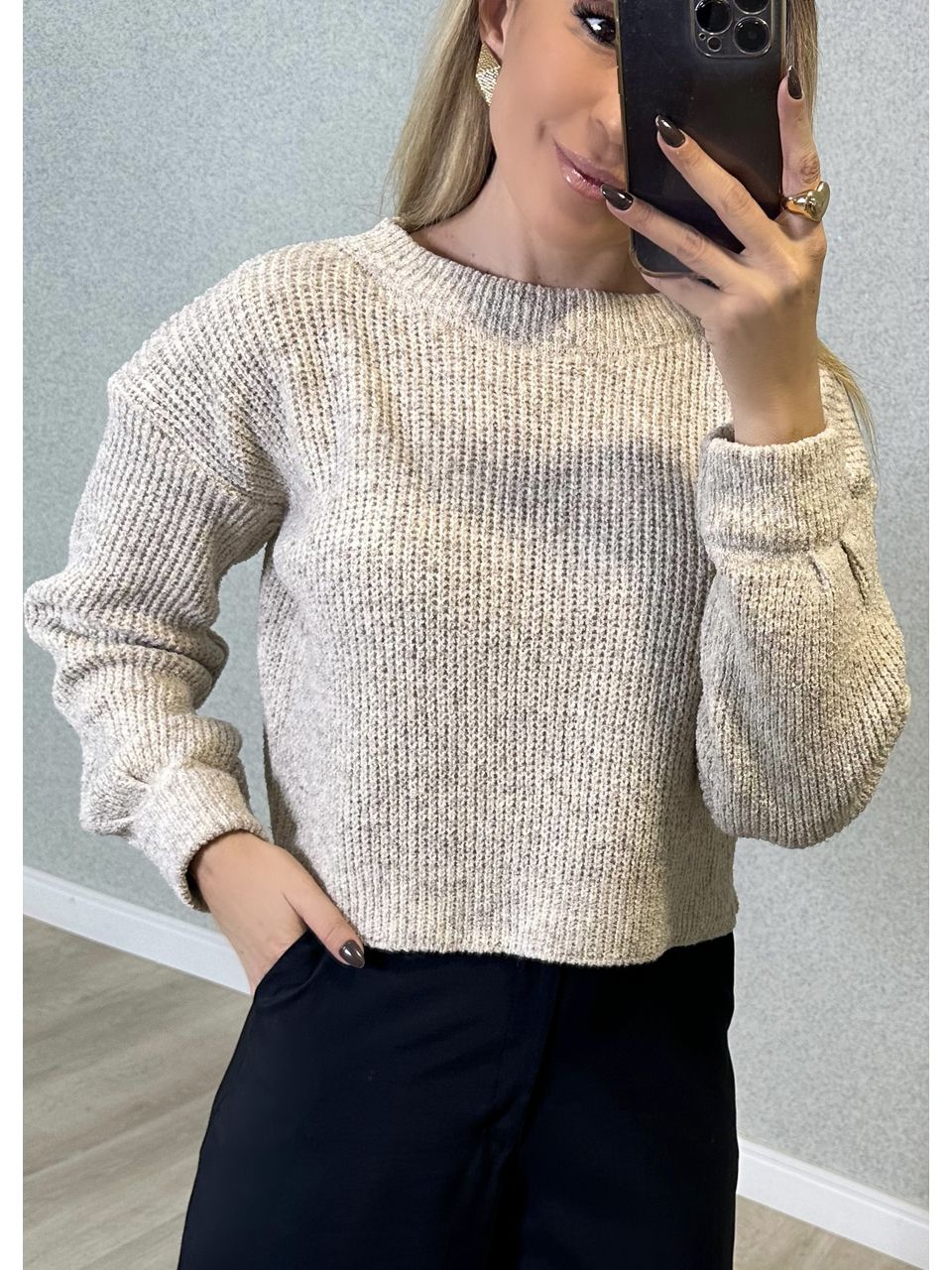  Blusa Tricot Mousse