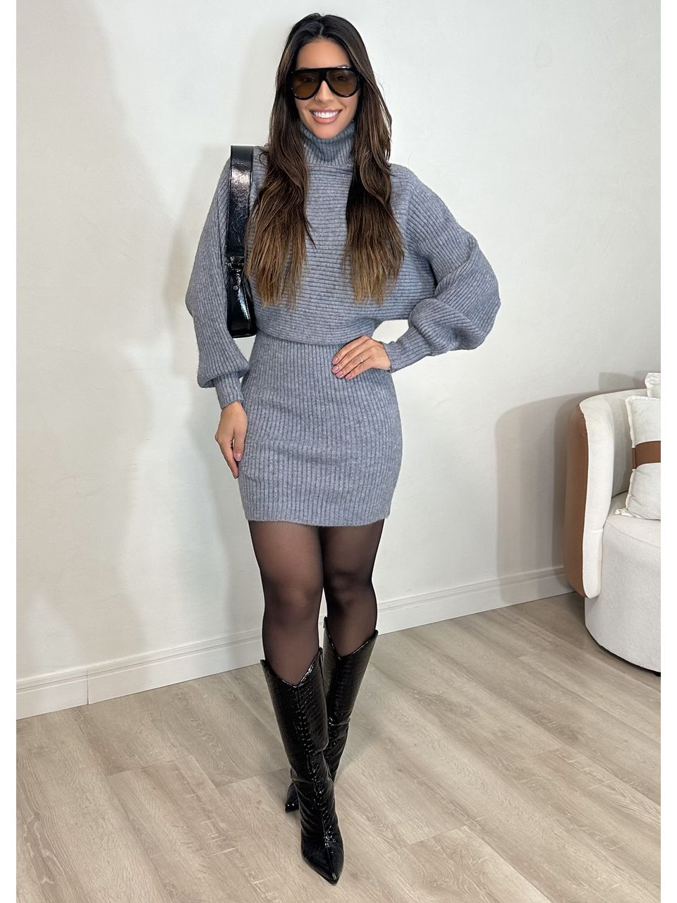 Conjunto Saia Tricot Mousse