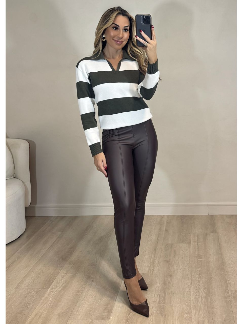 Blusa Polo Listrada