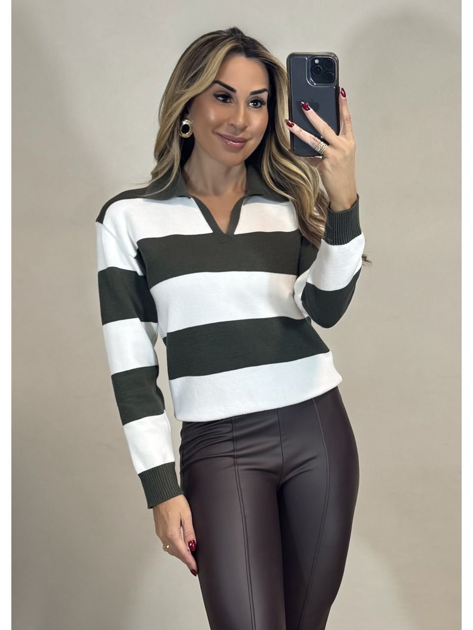 Blusa Polo Listrada