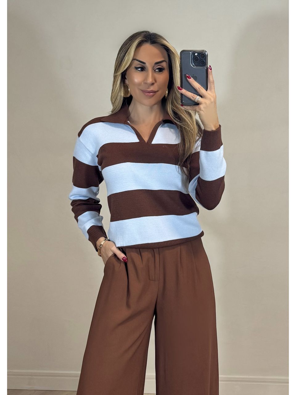 Blusa Polo Listrada