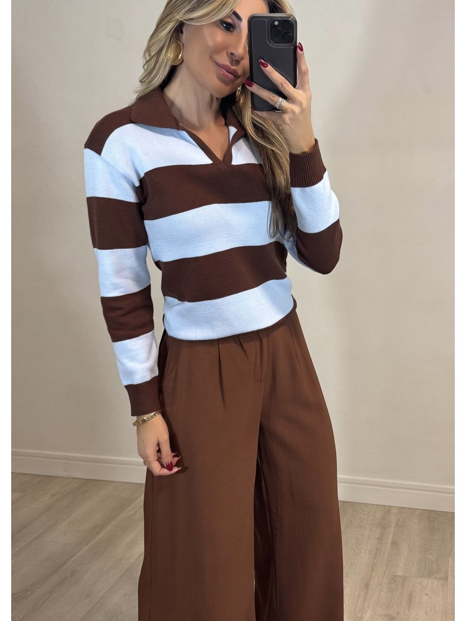 Blusa Polo Listrada