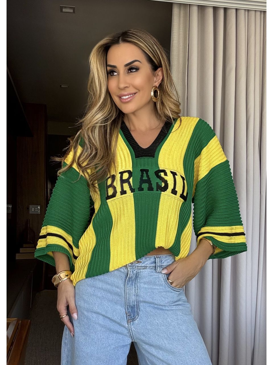 Blusa Tricot Brasil Tropical - 5035 - MADONNA BASIC