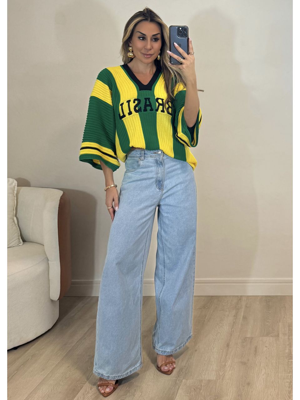 Blusa Tricot Brasil Tropical 
