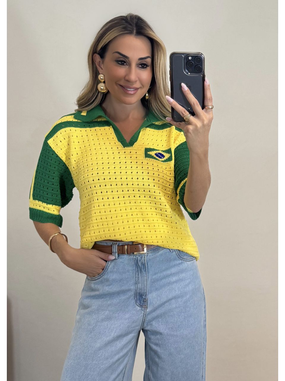 Blusa Tricot Polo Brasil 