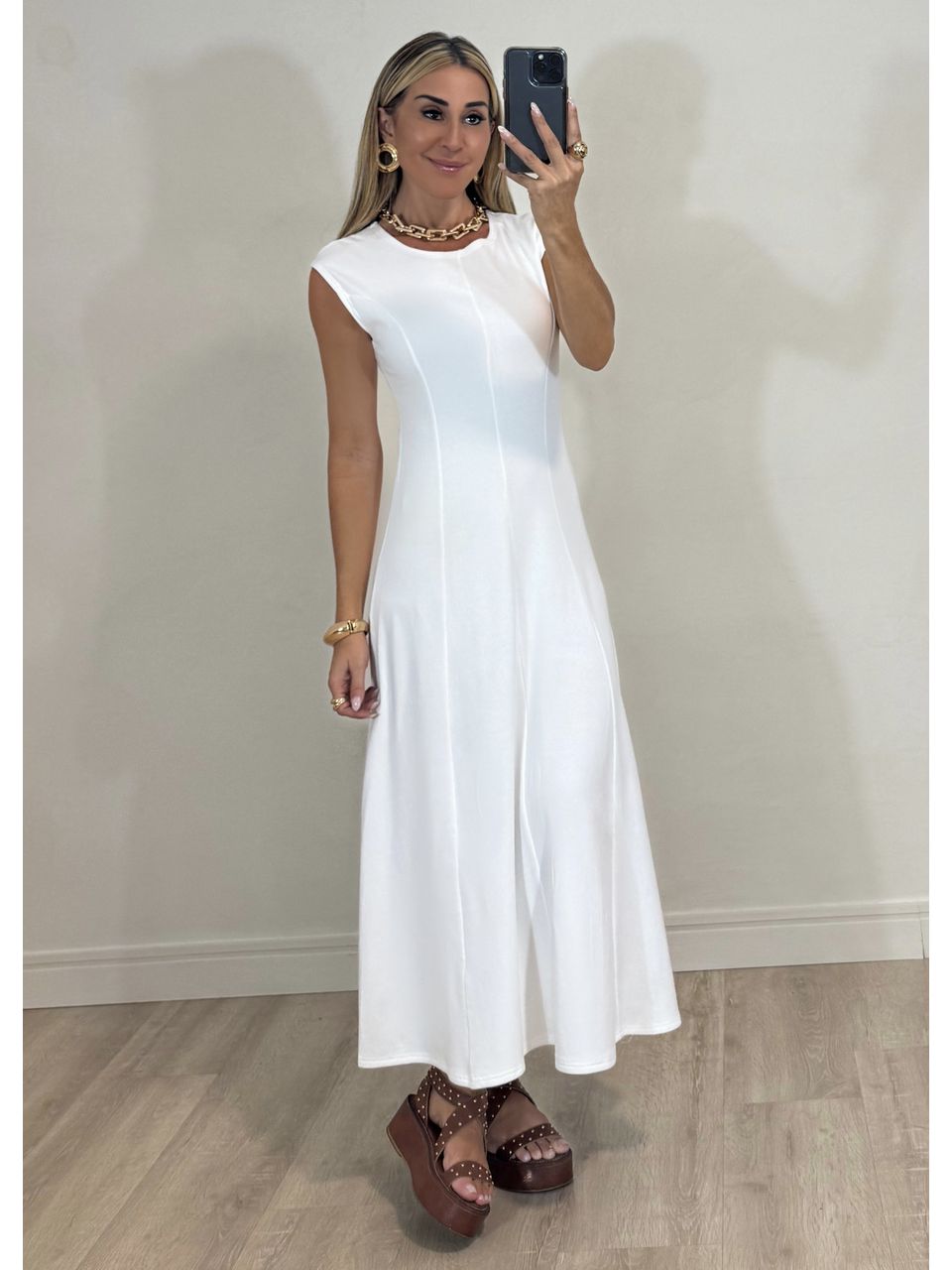 Vestido Malha Recortes