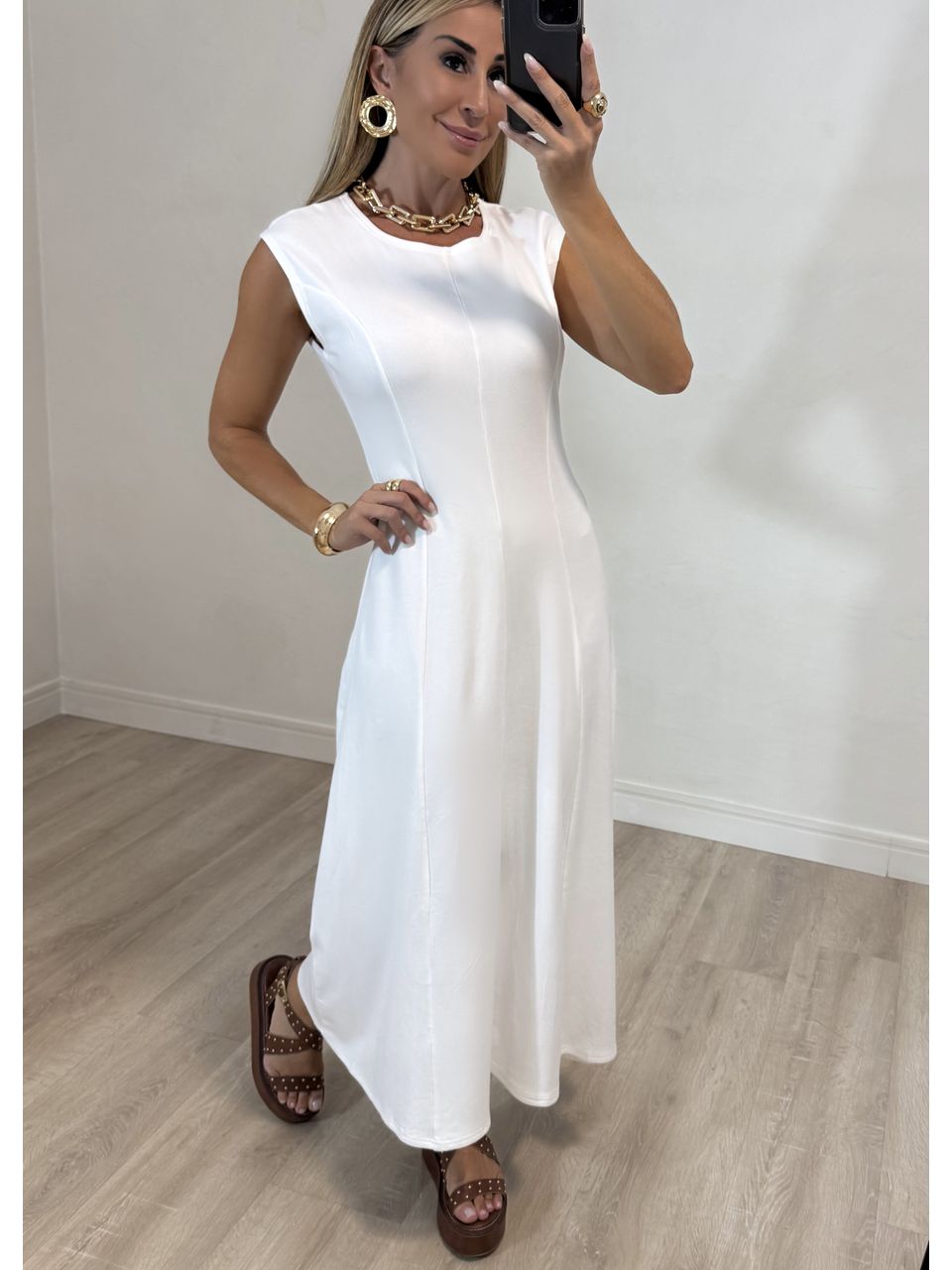 Vestido Malha Recortes