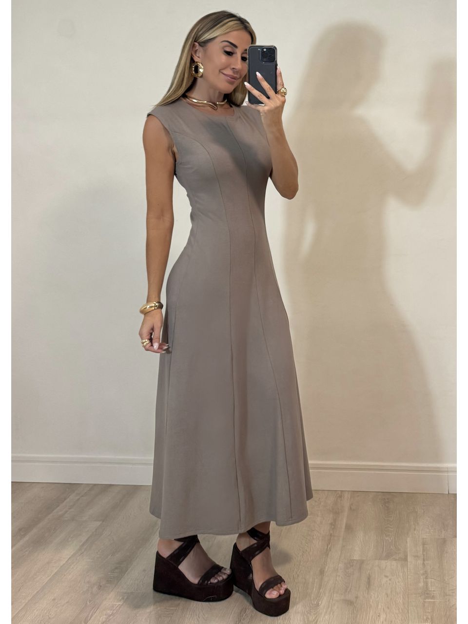 Vestido Malha Recortes