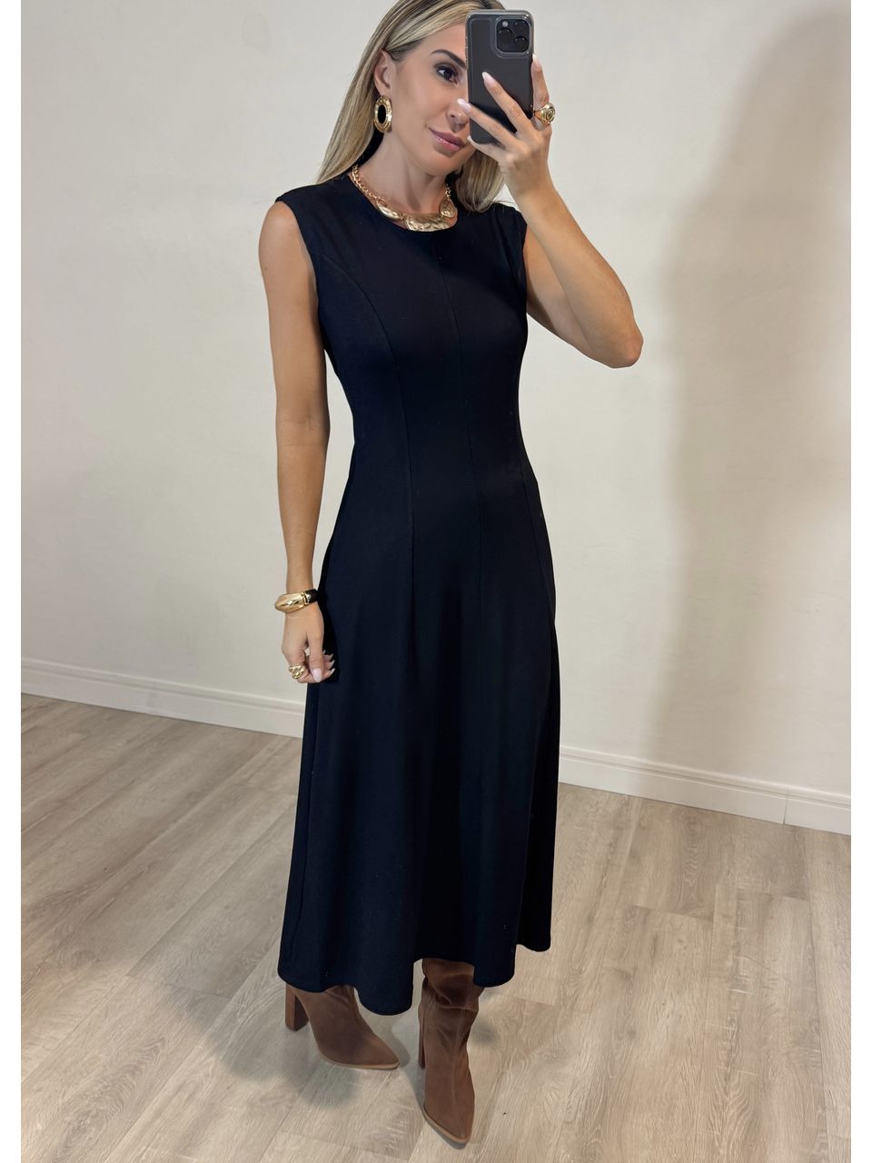 Vestido Malha Recortes