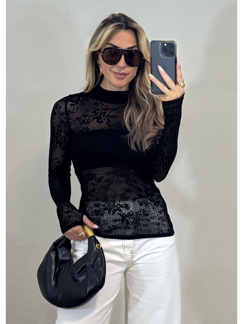 Blusa Tricot Rendado - 5104 - MADONNA BASIC